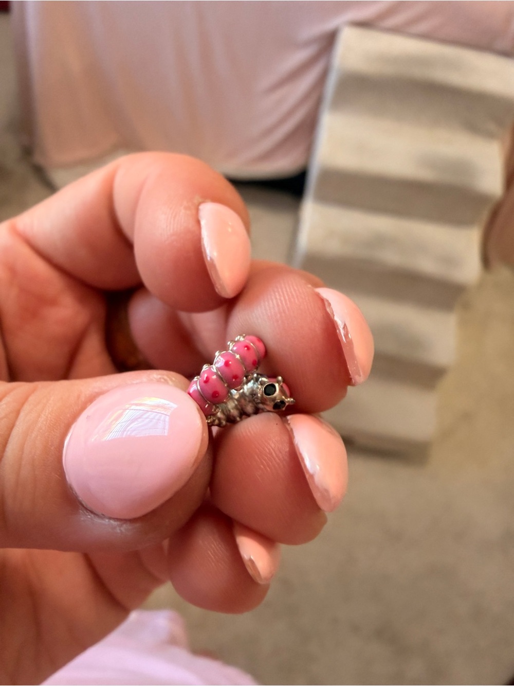 Pandora Pink Enamel Caterpillar Charm NEVER WORN - Picture 1 of 4